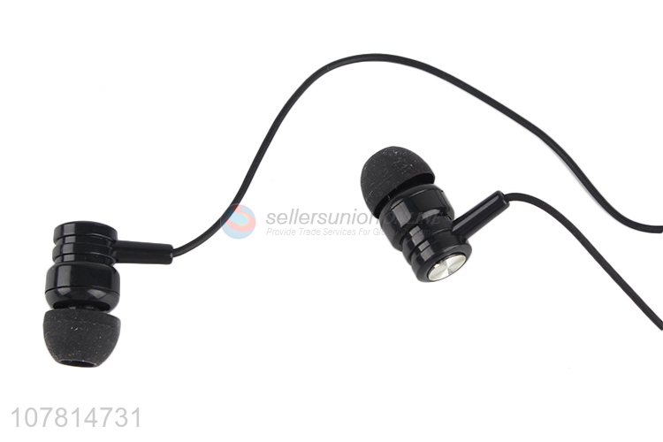 Wholesale black universal earphones music phone headset