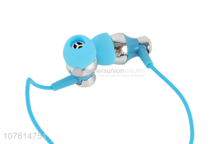 Simple and stylish blue in-ear phone call bass headset
