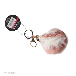 Top sale two color soft furry key chain for women