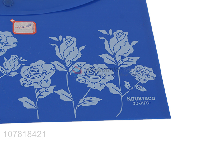 Unique design blue rose printing plastic file bag