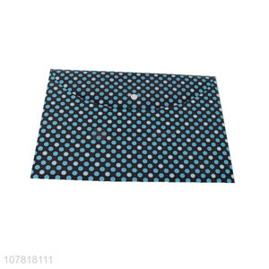 High quality blue dot printing plastic office file bag