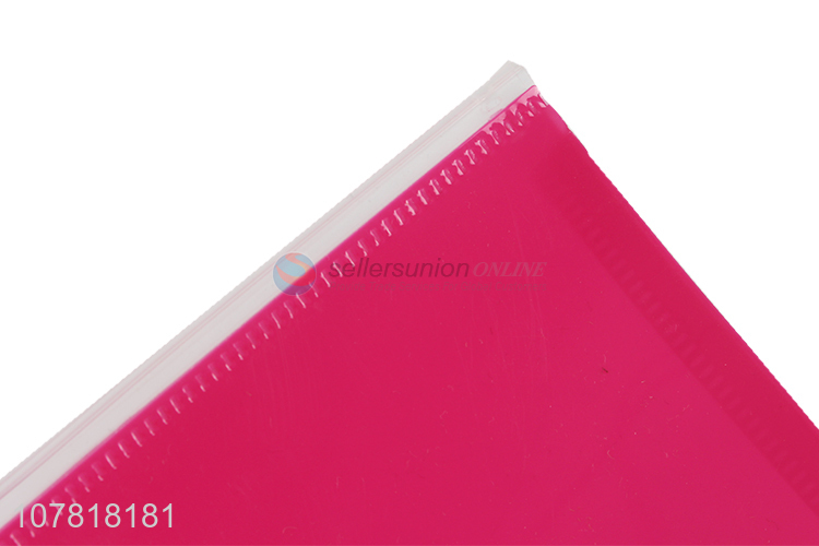 New style green solid color office folder with plastic zipper