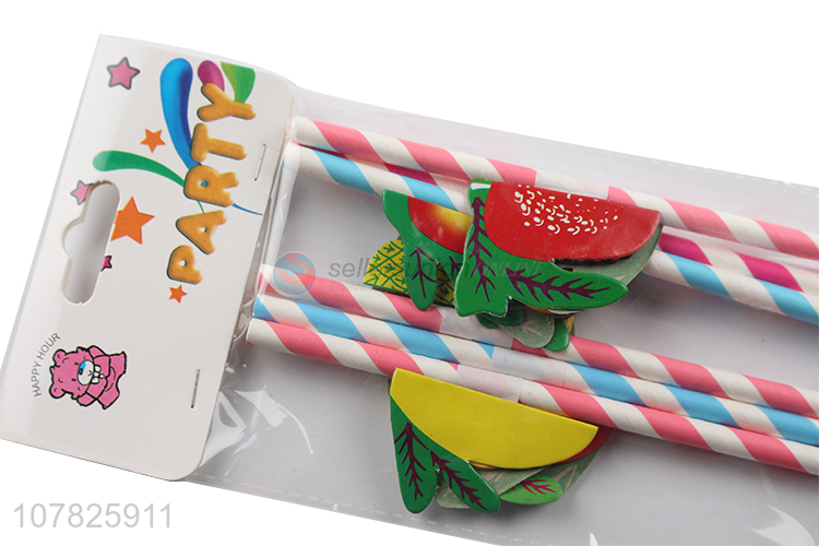 Wholesale cheap price disposable fruit paper straw