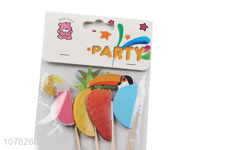 Creative design colourful 4PCS party fruit picks