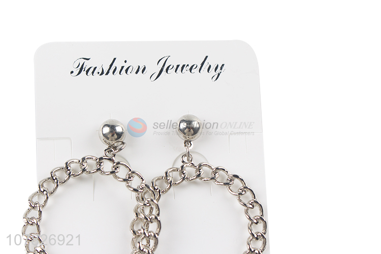 Best Quality Round Metal Chain Ring Pendant Earring