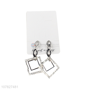 Custom Acrylic Hollowout Square Pendant Dangle Earrings