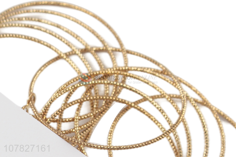 Creative Design Metal Hoops Pendant Dangle Earrings For Women