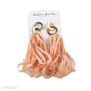 New Design Plastic Sequins String Stud Earring Wholesale
