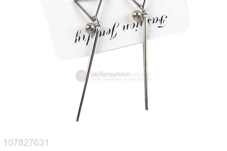 Simple Metal Pendant Triangular Stud Earring For Women
