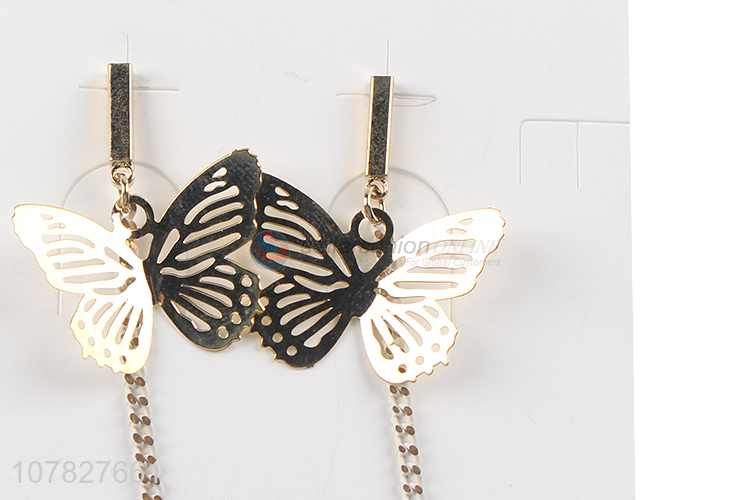 Custom Beautiful Butterfly Design Drop Earrings Elegant Jewelry
