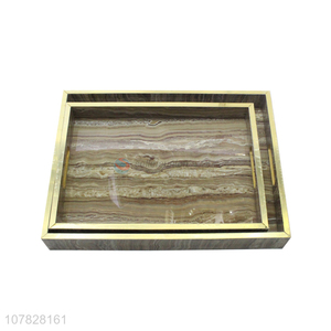 New arrival rectangular wood grain mdf serving trays snacks trays