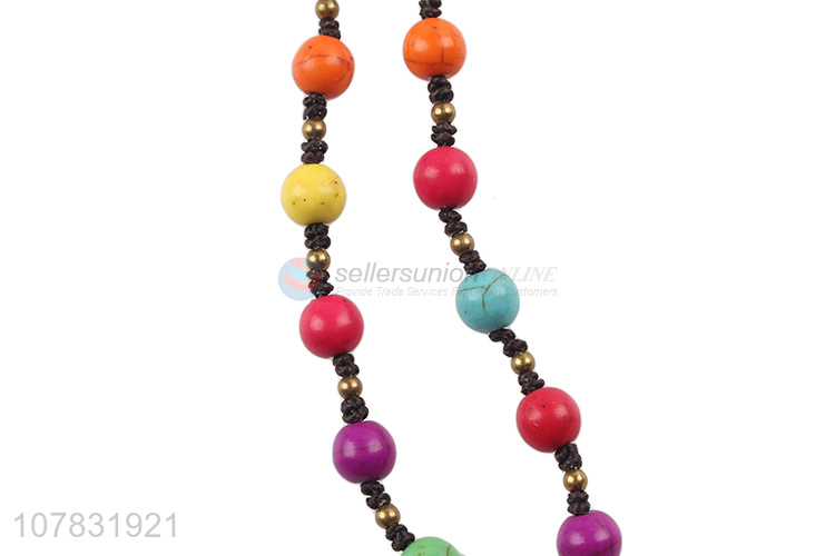 New retro design colorful bead chain ladies braided bracelet