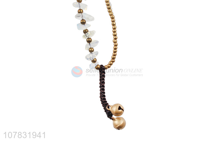 Good quality white stone bead chain braided bracelet