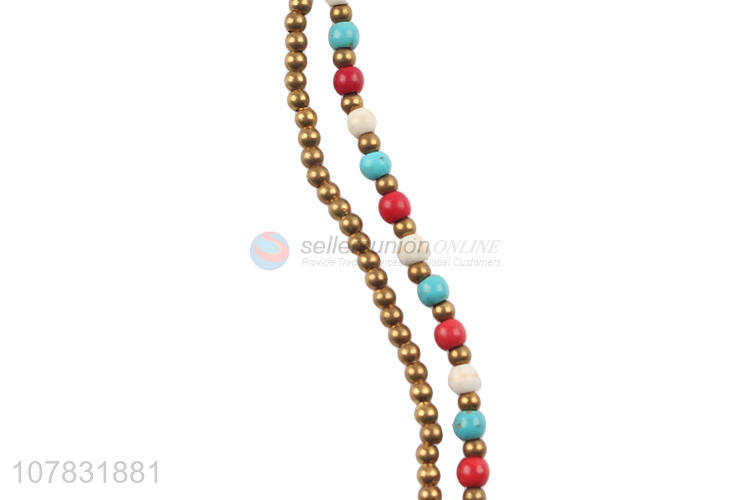 Good price ladies bell bracelet double bead chain