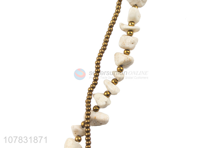 New creative gold bracelet double bead chain with bells