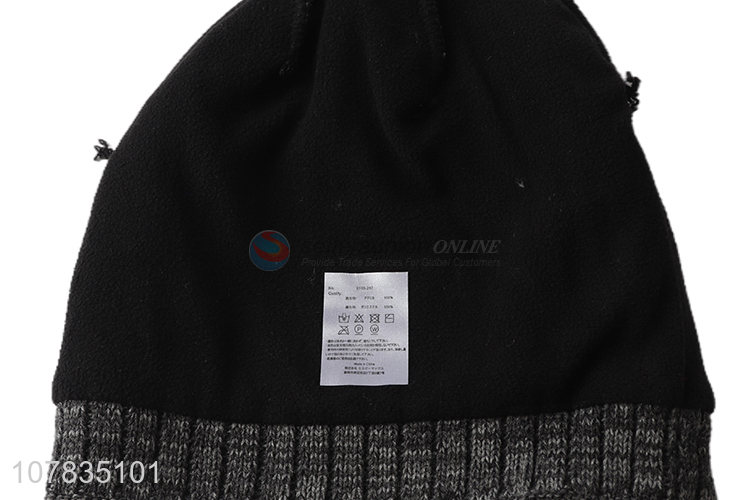 Hot product outdoor winter hats men knitting beanie cap wholesale