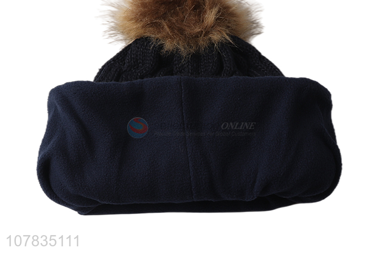 Popular product pompom knitted hat sport beanies men winter thick cap