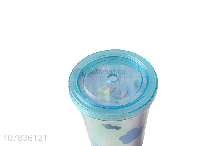 Custom Fashion Water Cup Flashing Straw Cup