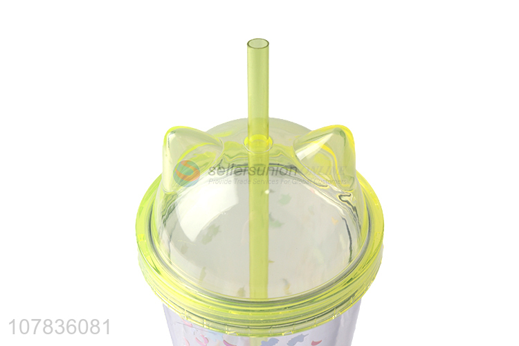 Hot Selling Plastic Straw Cup Water Cup With Light