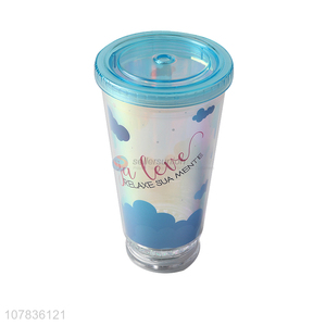 Custom Fashion Water Cup Flashing Straw Cup