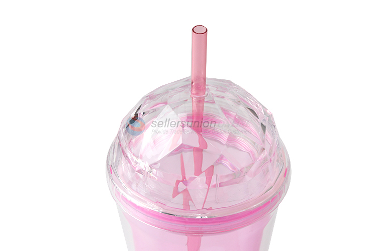 China Manufacture Plastic Drinking Cup Straw Cup