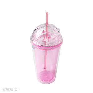 China Manufacture Plastic Drinking Cup Straw Cup