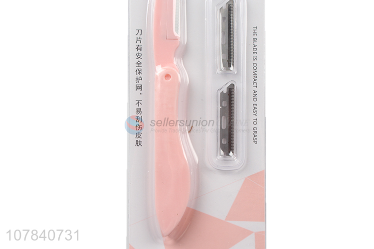 New creative design plastic eyebrow trimming knife with replacement blade