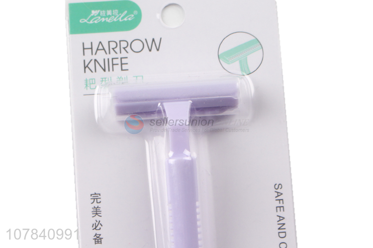 Good price purple rake type razor body hair shaving knife