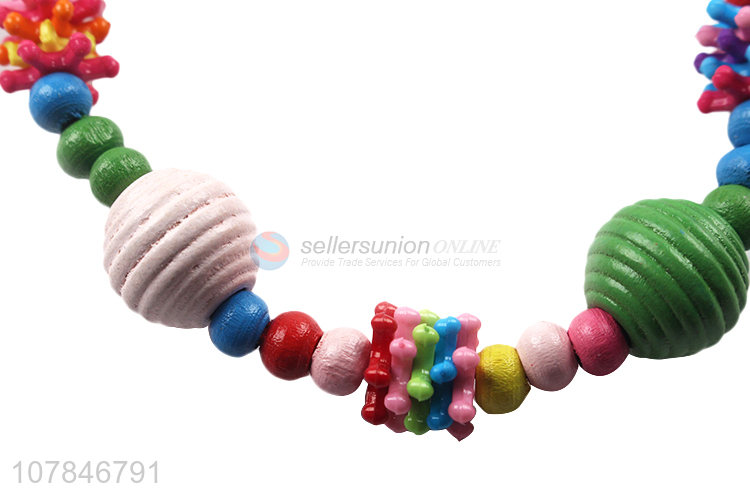 Fashion Colorful Necklace Elastic Bracelet Kids Jewelry Set