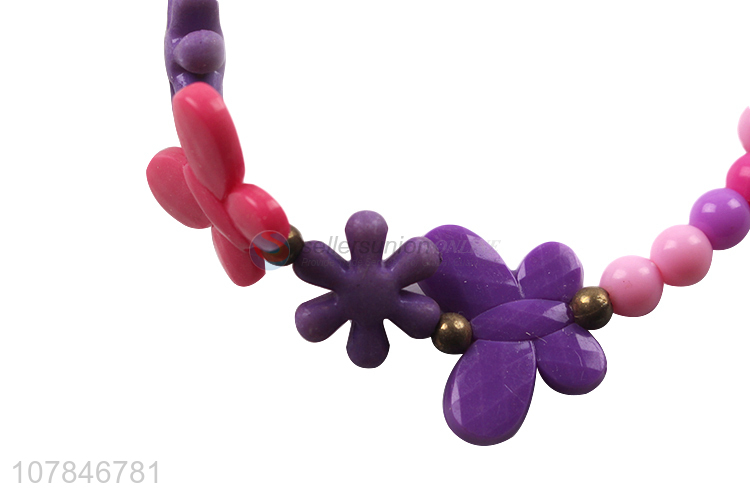 Best Quality Colorful Necklace Plastic Bracelet Set
