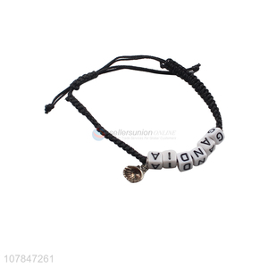 Top quality black hand woven hand strip bracelet for sale