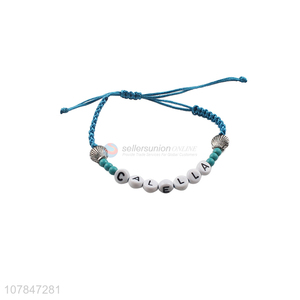Best price hand woven blue letter hand strip bracelet for sale