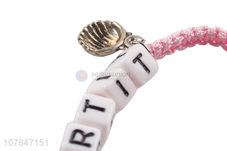 High quality pink handmade letter hand strip bracelet for sale