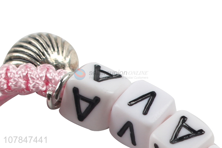 Best sale pink hand woven bracelet letter bracelet