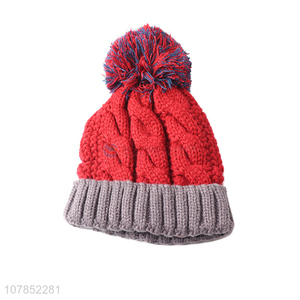 Yiwu market women winter warm bonnet beanie cap knitting hat