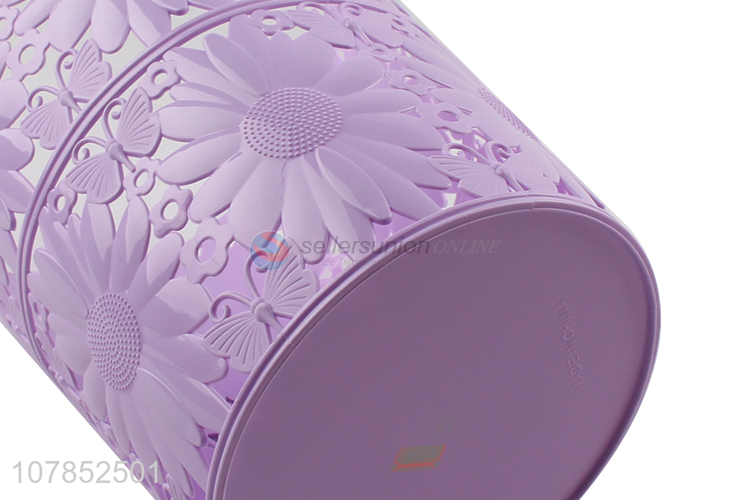 Best sale purple creative waste bin trash can for household