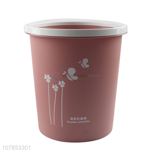 Hot selling round plastic trash can household storage bucket