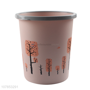 Yiwu wholesale brown plastic trash can creative storage bucket