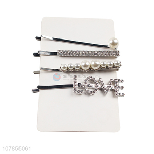 Best Quality 4 Pieces Shiny Hair Clip Hair Pin Set