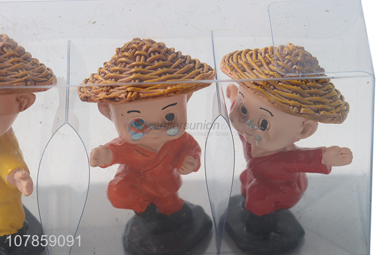 China wholesale resin little monk statuette car ornaments