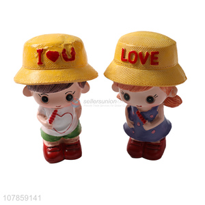 Competitive price lovely resin couple doll resin crafts wholesale