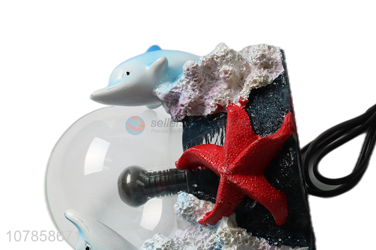 Good quality decorative resin sea animal figurine static plasma ball lamp