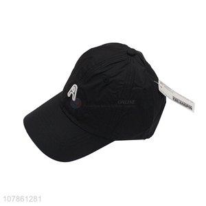 Good price black embroidered sport baseball cap hat wholesale