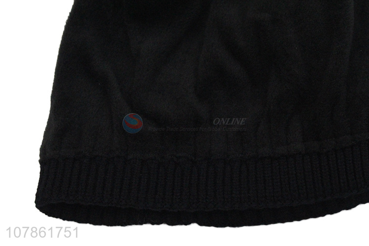 Fashion products black warm beanie cap knitted hat for sale