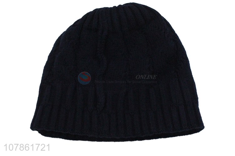 Top quality black fashion knitted hat for men and women