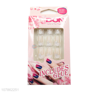 Fashion Pre-Glued False Nail Tips Artificial Fake Nails