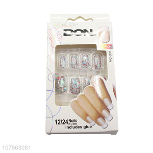 Wholesale Nail Art Glitter Artificial Nails Tips Set