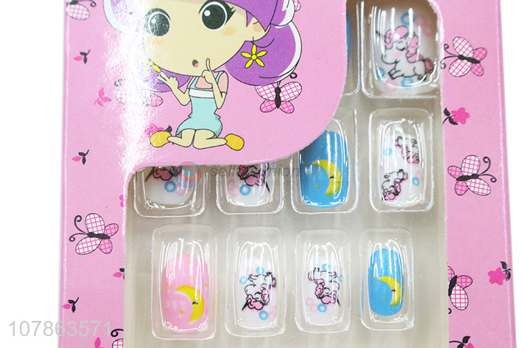 Cartoon Printing Fake Nail Tips Artificial Nails For Kids