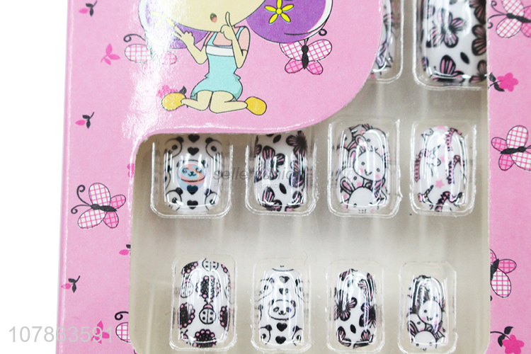 Cute Pattern Kids Nail Art Tips Artificial Nails Set