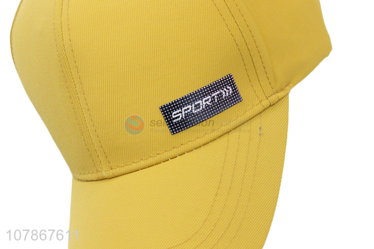 Factory wholesale yellow sports baseball cap ladies sun hat
